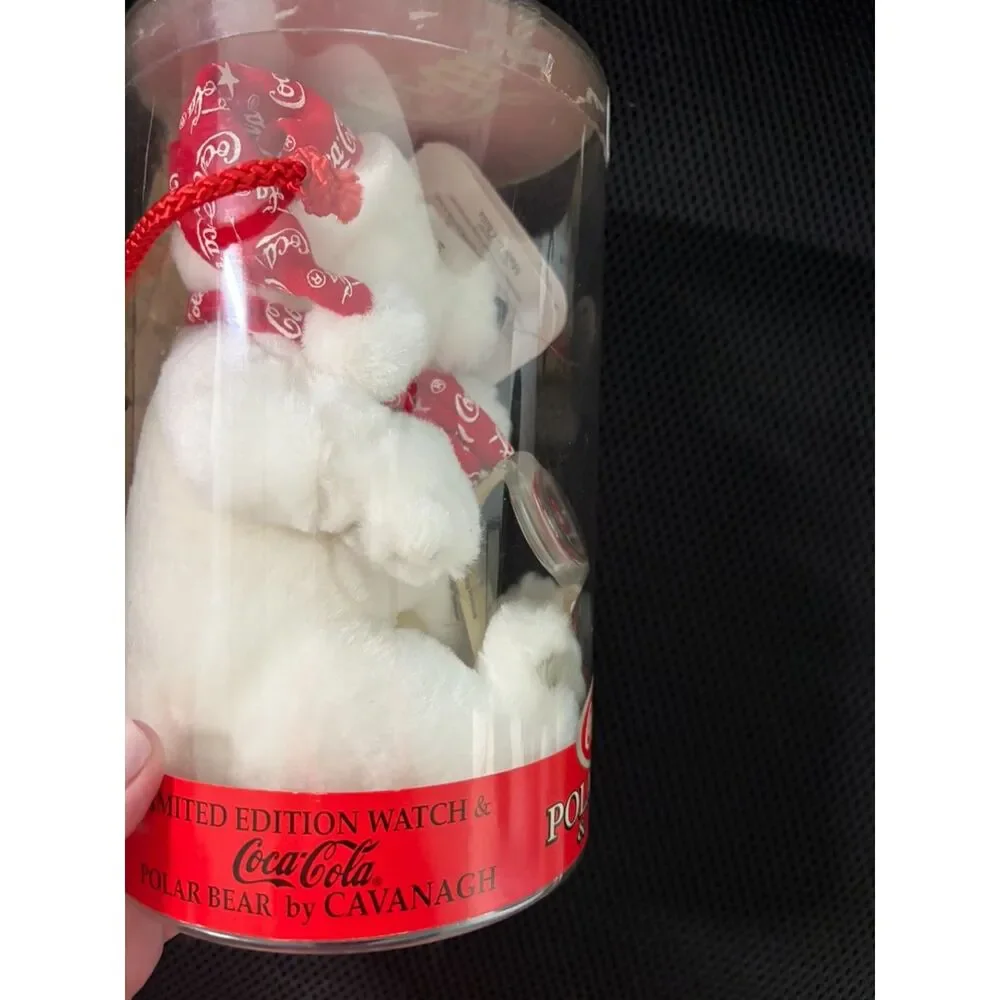 vtg Coca cola limed ed. polar bear plush with watch by cavanagh